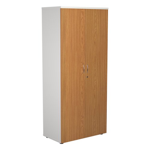 WDS1845CPWHNO | Introducing our Wooden Cupboard, designed to provide you with ample storage space while adding a touch of elegance to your home or office. Crafted with 18mm one piece MFC back panel and 25mm top and bottom panels, this cupboard is built to last. The lockable doors with silver handles ensure the safety of your belongings, while the black adjustable feet allow for easy levelling on any surface. The fully adjustable shelves provide flexibility to accommodate items of various sizes. With its sleek design and sturdy construction, our Wooden Cupboard is the perfect addition to any space.