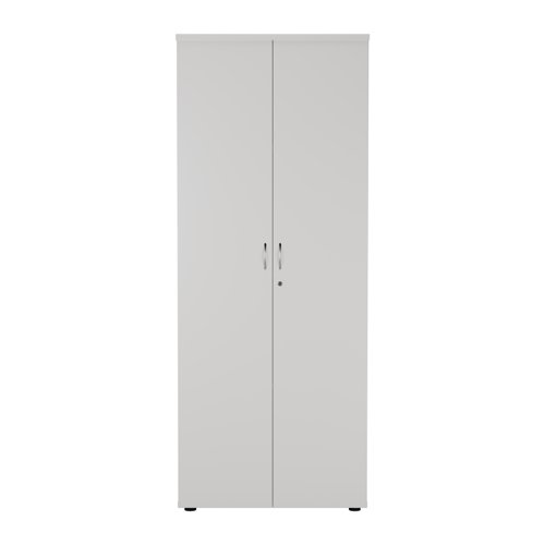 WDS2045CPWH | Introducing our Wooden Cupboard, designed to provide you with ample storage space while adding a touch of elegance to your home or office. Crafted with 18mm one piece MFC back panel and 25mm top and bottom panels, this cupboard is built to last. The lockable doors with silver handles ensure the safety of your belongings, while the black adjustable feet allow for easy levelling on any surface. The fully adjustable shelves provide flexibility to accommodate items of various sizes. With its sleek design and sturdy construction, our Wooden Cupboard is the perfect addition to any space.