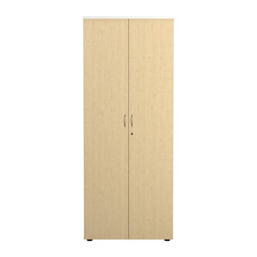 WDS2045CPWHMA | Introducing our Wooden Cupboard, designed to provide you with ample storage space while adding a touch of elegance to your home or office. Crafted with 18mm one piece MFC back panel and 25mm top and bottom panels, this cupboard is built to last. The lockable doors with silver handles ensure the safety of your belongings, while the black adjustable feet allow for easy levelling on any surface. The fully adjustable shelves provide flexibility to accommodate items of various sizes. With its sleek design and sturdy construction, our Wooden Cupboard is the perfect addition to any space.