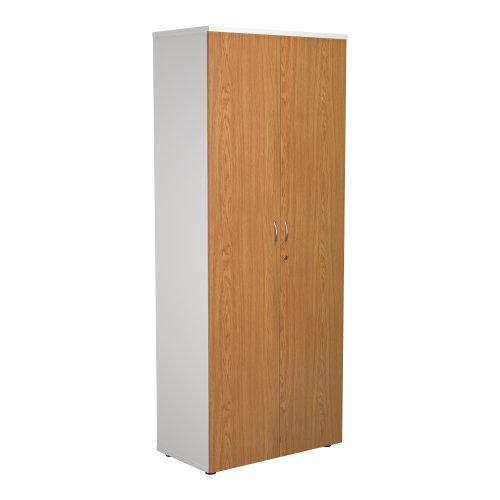 WDS2045CPWHNO | Introducing our Wooden Cupboard, designed to provide you with ample storage space while adding a touch of elegance to your home or office. Crafted with 18mm one piece MFC back panel and 25mm top and bottom panels, this cupboard is built to last. The lockable doors with silver handles ensure the safety of your belongings, while the black adjustable feet allow for easy levelling on any surface. The fully adjustable shelves provide flexibility to accommodate items of various sizes. With its sleek design and sturdy construction, our Wooden Cupboard is the perfect addition to any space.