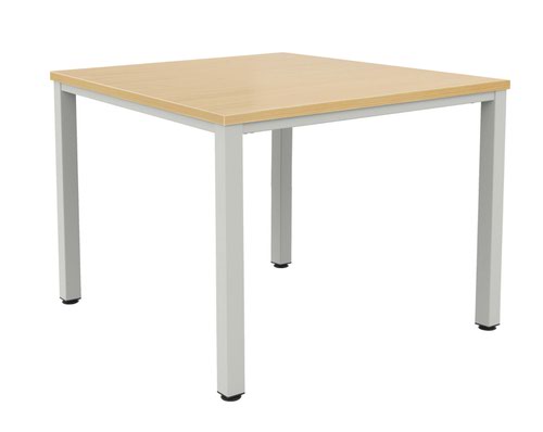 Fraction Infinity 120 X 120 Meeting Table - Nova Oak With Silver Legs