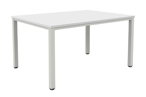 Fraction Infinity 140 X 80 Meeting Table - White With Silver Legs