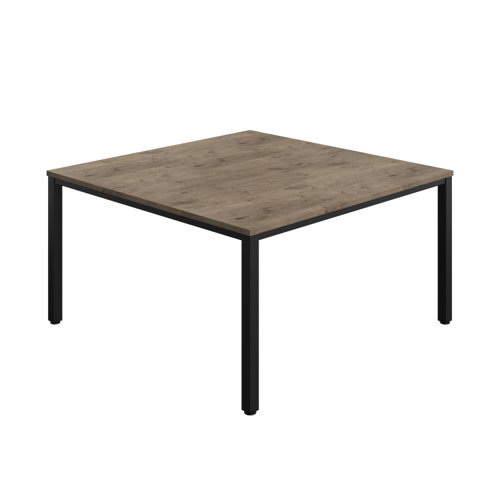 Fraction Infinity Square Meeting Table (FSC) 1400 X 1400 Grey Nebraska Oak/Black