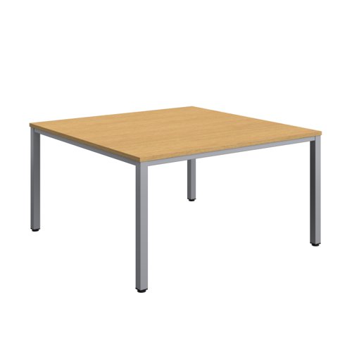 Fraction Infinity Square Meeting Table (FSC) 1400 X 1400 Sorano Oak/Silver