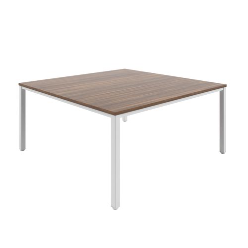 Fraction Infinity 160 X 160 Meeting Table - Dark Walnutwith White Legs