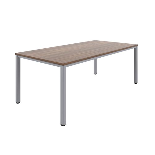 Fraction Infinity 240 x 120 Meeting Table - Dark Walnut With Silver Legs