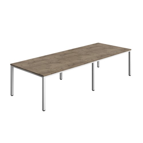 Fraction Infinity Rectangular Meeting Table (FSC) 3200 X 1200 Grey Nebraska Oak/White