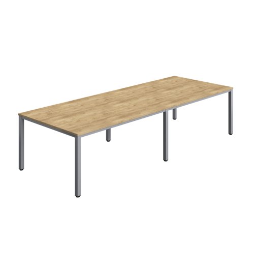 Fraction Infinity Rectangular Meeting Table (FSC) 3200 X 1200 Natural Nebraska Oak/Silver