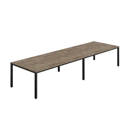 Fraction Infinity Rectangular Meeting Table (FSC) 4000 X 1200 Grey Nebraska Oak/Black