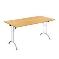 One Union Rectangular Folding Table (FSC) 1600 X 800 Nova Oak/Chrome