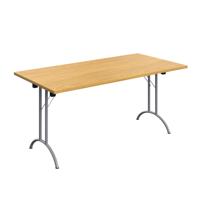One Union Rectangular Folding Table (FSC) 1600 X 800 Nova Oak/Silver