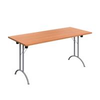 One Union Rectangular Folding Table (FSC) 1600 X 700 Nova Oak/Silver