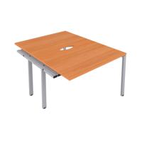 CB Bench Extension with Cut Out: 2 Person 1200 X 800 Beech/Silver