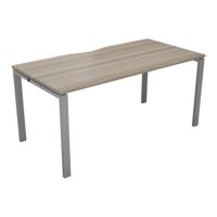 CB Bench with Cut Out: 1 Person 1200 X 800 Grey Oak/Silver