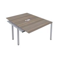 CB Bench Extension with Cut Out: 2 Person 1200 X 800 Grey Oak/Silver