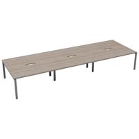 CB Bench with Cut Out: 6 Person 1200 X 800 Grey Oak/Silver