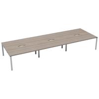 CB Bench with Cut Out: 6 Person 1200 X 800 Grey Oak/White