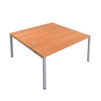 CB Bench with Cable Ports: 2 Person 1200 X 800 Beech/Silver