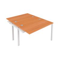 CB Bench Extension with Cable Ports: 2 Person 1200 X 800 Beech/White