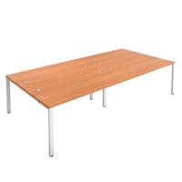 CB Bench with Cable Ports: 4 Person 1200 X 800 Beech/White