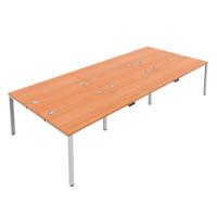 CB Bench with Cable Ports: 6 Person 1200 X 800 Beech/White