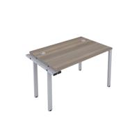 CB Bench Extension with Cable Ports: 1 Person 1200 X 800 Grey Oak/Silver