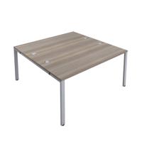 CB Bench with Cable Ports: 2 Person 1200 X 800 Grey Oak/Silver