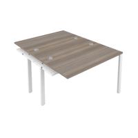 CB Bench Extension with Cable Ports: 2 Person 1200 X 800 Grey Oak/White