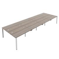 CB Bench with Cable Ports: 8 Person 1200 X 800 Grey Oak/White