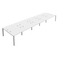 CB Bench with Cable Ports: 10 Person 1200 X 800 White/Silver