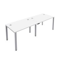 CB Single Bench with Cable Ports: 2 Person 1200 X 800 White/Silver