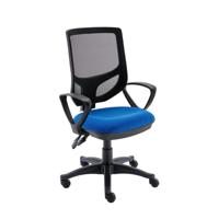 Versi 2 Lever Mesh Operator Chair Fixed Arms Royal Blue