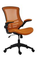 MARLOS MESH BACK OFFICE CHAIR WITH FOLDING ARMS ORANGE