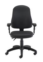 Calypso 2 High Back Operator Chair Adjustable Arms Black PU