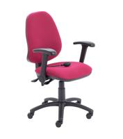 Calypso Ergo 2 Lever Office Chair with Lumbar Pump Folding Arms Claret