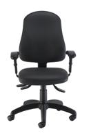 Calypso Ergo 2 Lever Office Chair with Lumbar Pump Adjustable Arms Black PU