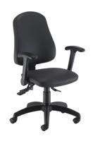 Calypso Ergo 2 Lever Office Chair with Lumbar Pump Folding Arms Black PU