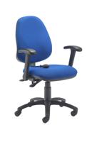 Calypso Ergo 2 Lever Office Chair With Lumbar Pump And Folding Arms - Royal Blue