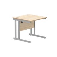 Office Rectangular Desk with Steel Double Upright Cantilever Frame (FSC) 1000X800 Canadian Oak/Silver