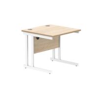 Office Rectangular Desk with Steel Double Upright Cantilever Frame (FSC) 1000X800 Canadian Oak/White