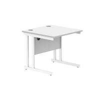 Office Rectangular Desk with Steel Double Upright Cantilever Frame (FSC) 1000X800 Arctic White/White