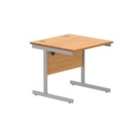Office Rectangular Desk with Steel Single Upright Cantilever Frame  1000X800 Norwegian Beech/Silver