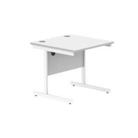 Office Rectangular Desk with Steel Single Upright Cantilever Frame  1000X800 Arctic White/White