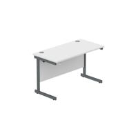 Office Rectangular Desk with Steel Single Upright Cantilever Frame (FSC) 1200X600 Arctic White/Graphite