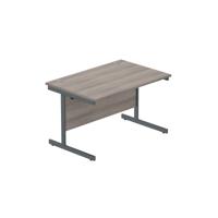 Office Rectangular Desk with Steel Single Upright Cantilever Frame (FSC) 1200X800 Alaskan Grey Oak/Graphite