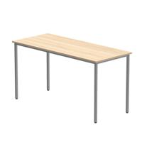 Office Rectangular Multi-Use Table (FSC) 1400X600 Canadian Oak/Silver