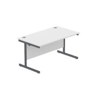 Office Rectangular Desk with Steel Single Upright Cantilever Frame (FSC) 1400X800 Arctic White/Graphite