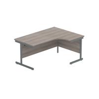 Office Right Hand Corner Desk with Steel Single Upright Cantilever Frame (FSC) 1600X1200 Alaskan Grey Oak/Graphite