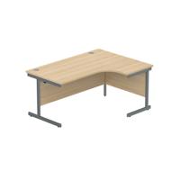 Office Right Hand Corner Desk with Steel Single Upright Cantilever Frame (FSC) 1600X1200 Canadian Oak/Graphite