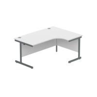 Office Right Hand Corner Desk with Steel Single Upright Cantilever Frame (FSC) 1600X1200 Arctic White/Graphite